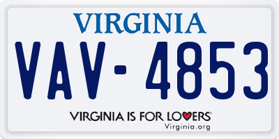 VA license plate VAV4853
