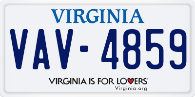 VA license plate VAV4859