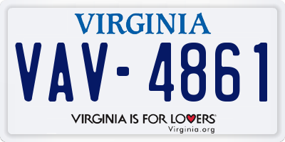 VA license plate VAV4861
