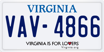 VA license plate VAV4866