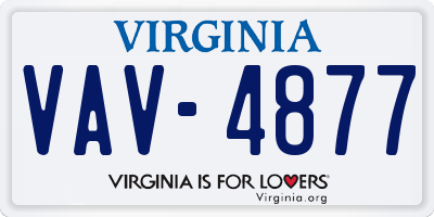 VA license plate VAV4877