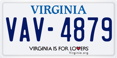 VA license plate VAV4879