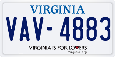 VA license plate VAV4883