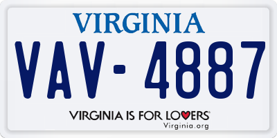 VA license plate VAV4887