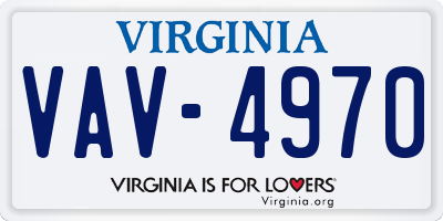 VA license plate VAV4970