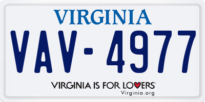 VA license plate VAV4977