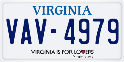 VA license plate VAV4979