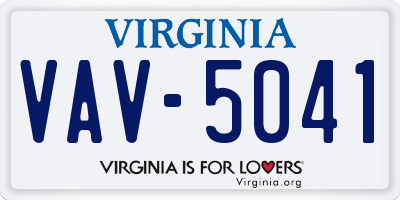 VA license plate VAV5041