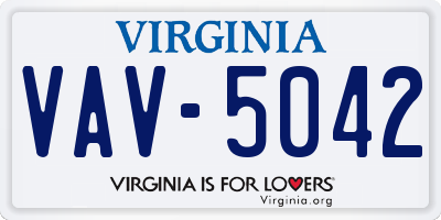 VA license plate VAV5042