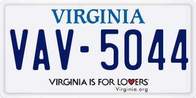 VA license plate VAV5044