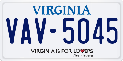 VA license plate VAV5045