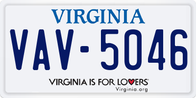 VA license plate VAV5046