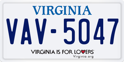 VA license plate VAV5047