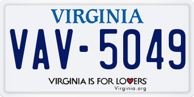 VA license plate VAV5049