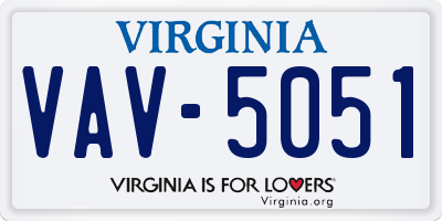 VA license plate VAV5051