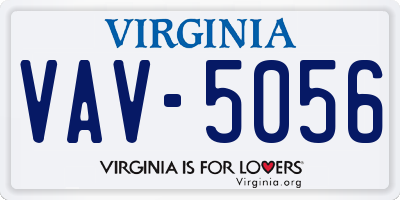 VA license plate VAV5056
