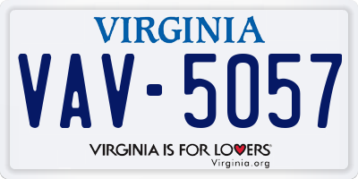 VA license plate VAV5057
