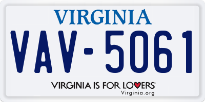 VA license plate VAV5061