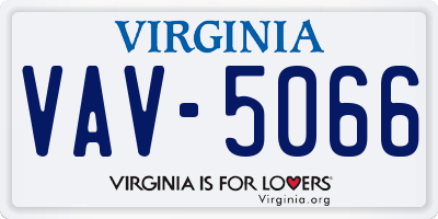 VA license plate VAV5066