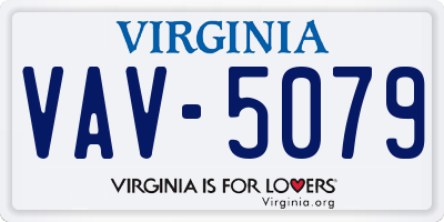 VA license plate VAV5079