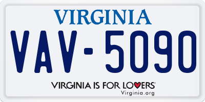 VA license plate VAV5090