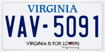 VA license plate VAV5091