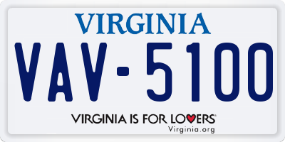 VA license plate VAV5100