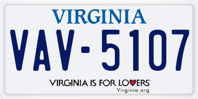 VA license plate VAV5107