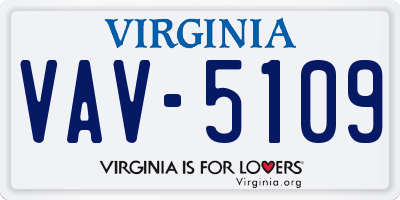 VA license plate VAV5109