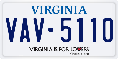 VA license plate VAV5110