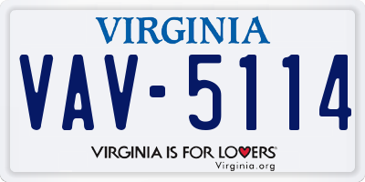 VA license plate VAV5114