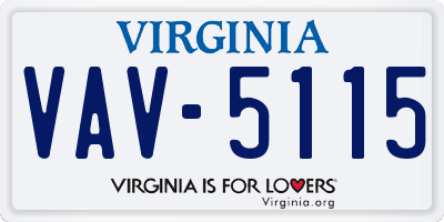 VA license plate VAV5115