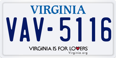 VA license plate VAV5116