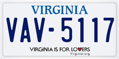 VA license plate VAV5117