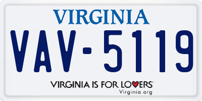 VA license plate VAV5119