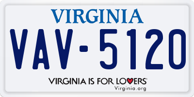 VA license plate VAV5120