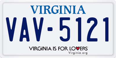 VA license plate VAV5121