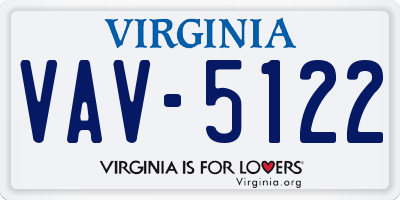 VA license plate VAV5122