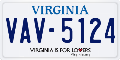 VA license plate VAV5124