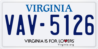 VA license plate VAV5126
