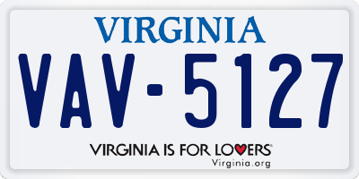 VA license plate VAV5127