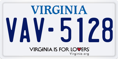 VA license plate VAV5128