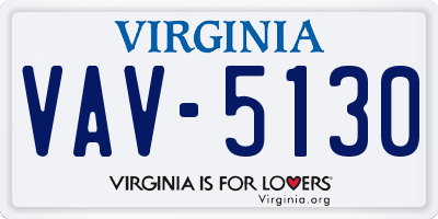 VA license plate VAV5130