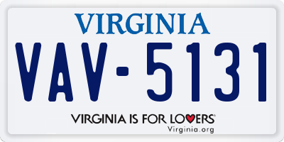 VA license plate VAV5131