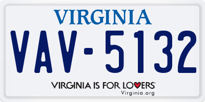 VA license plate VAV5132