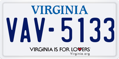 VA license plate VAV5133
