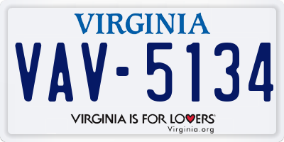 VA license plate VAV5134