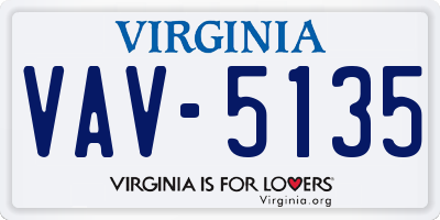 VA license plate VAV5135