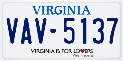 VA license plate VAV5137