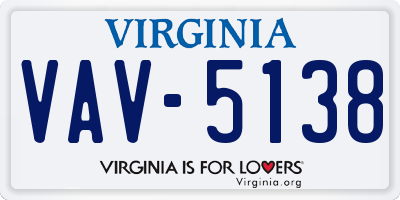 VA license plate VAV5138